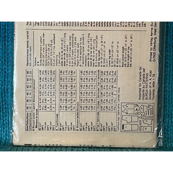 Burda 4843 sewing pattern track suit top pants jacket - Picture 4 of 5